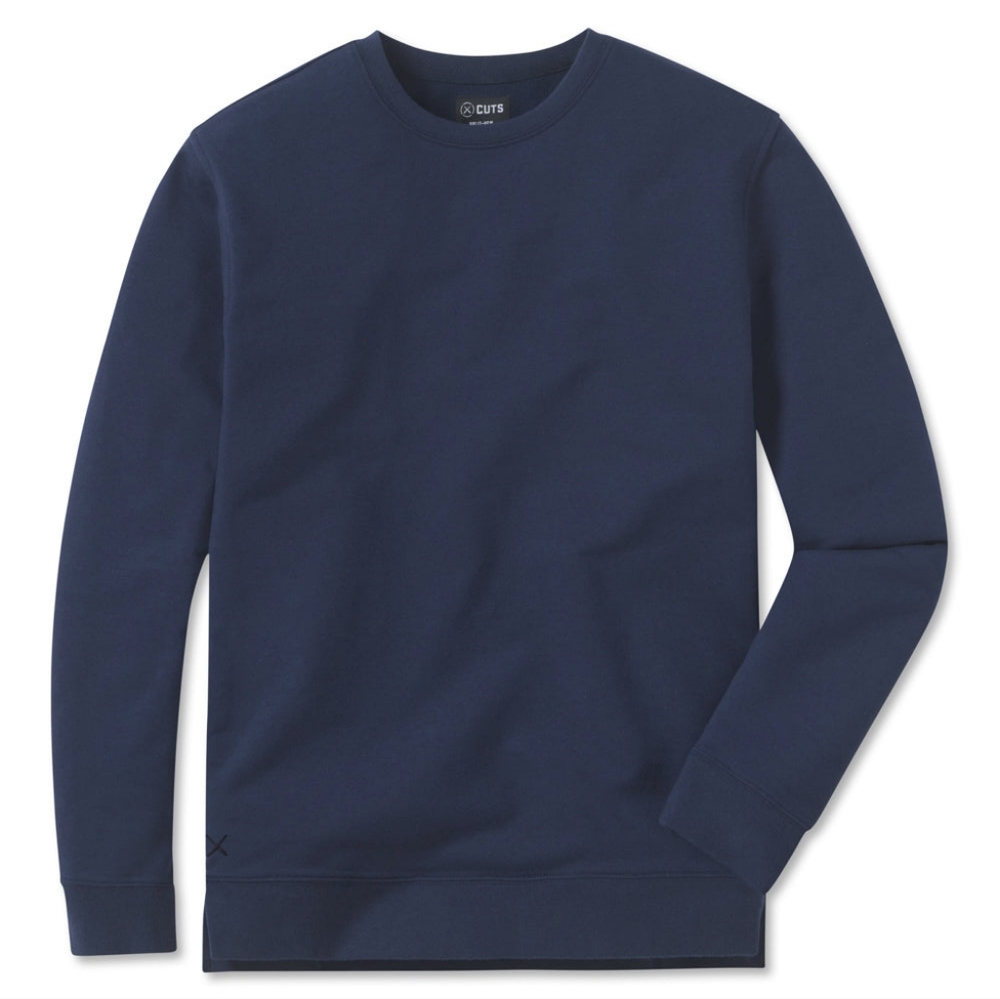 Cuts Clothing Split Hem Sweatshirt, Blue, Size Large